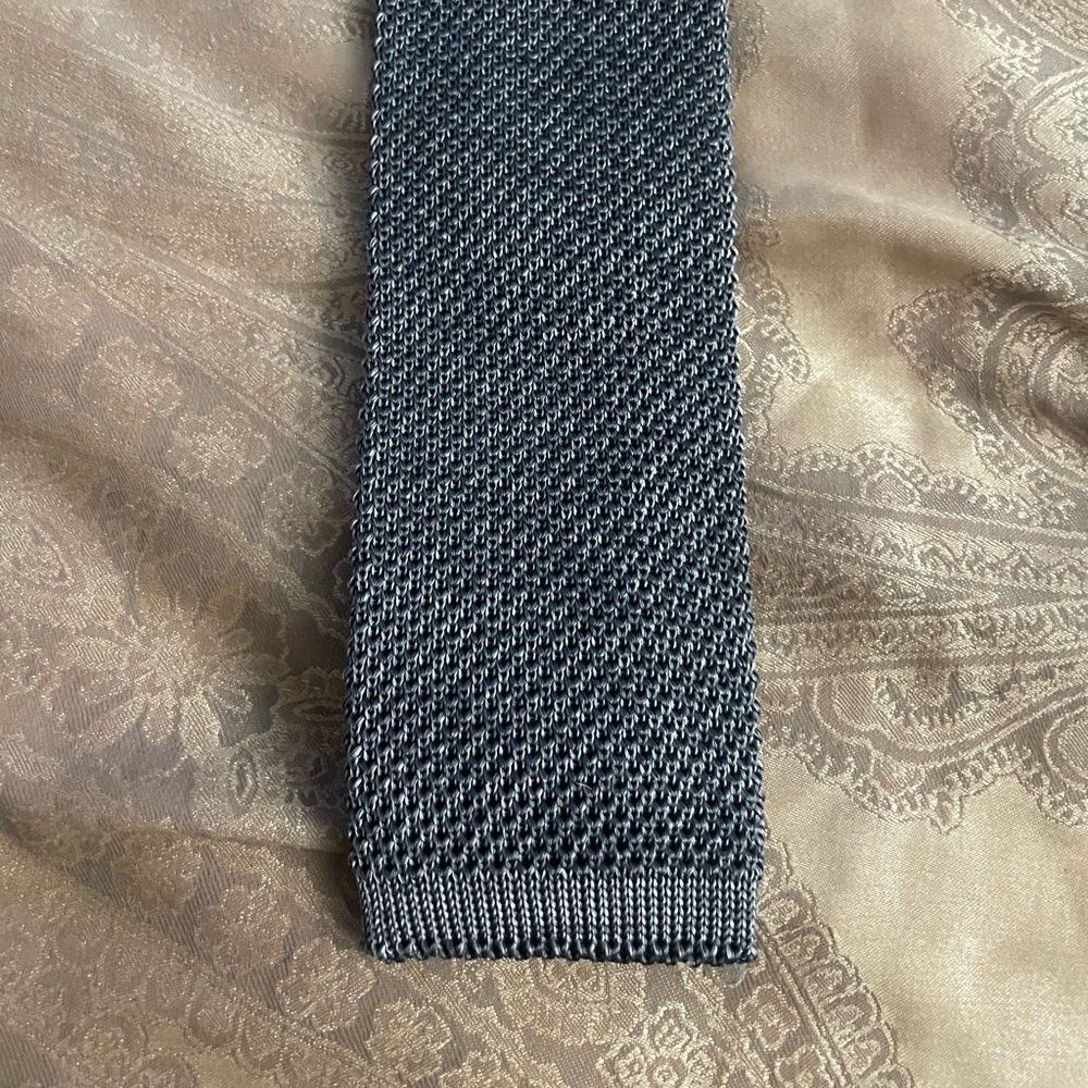 Nordstrom Silk Skinny Grey Tie
